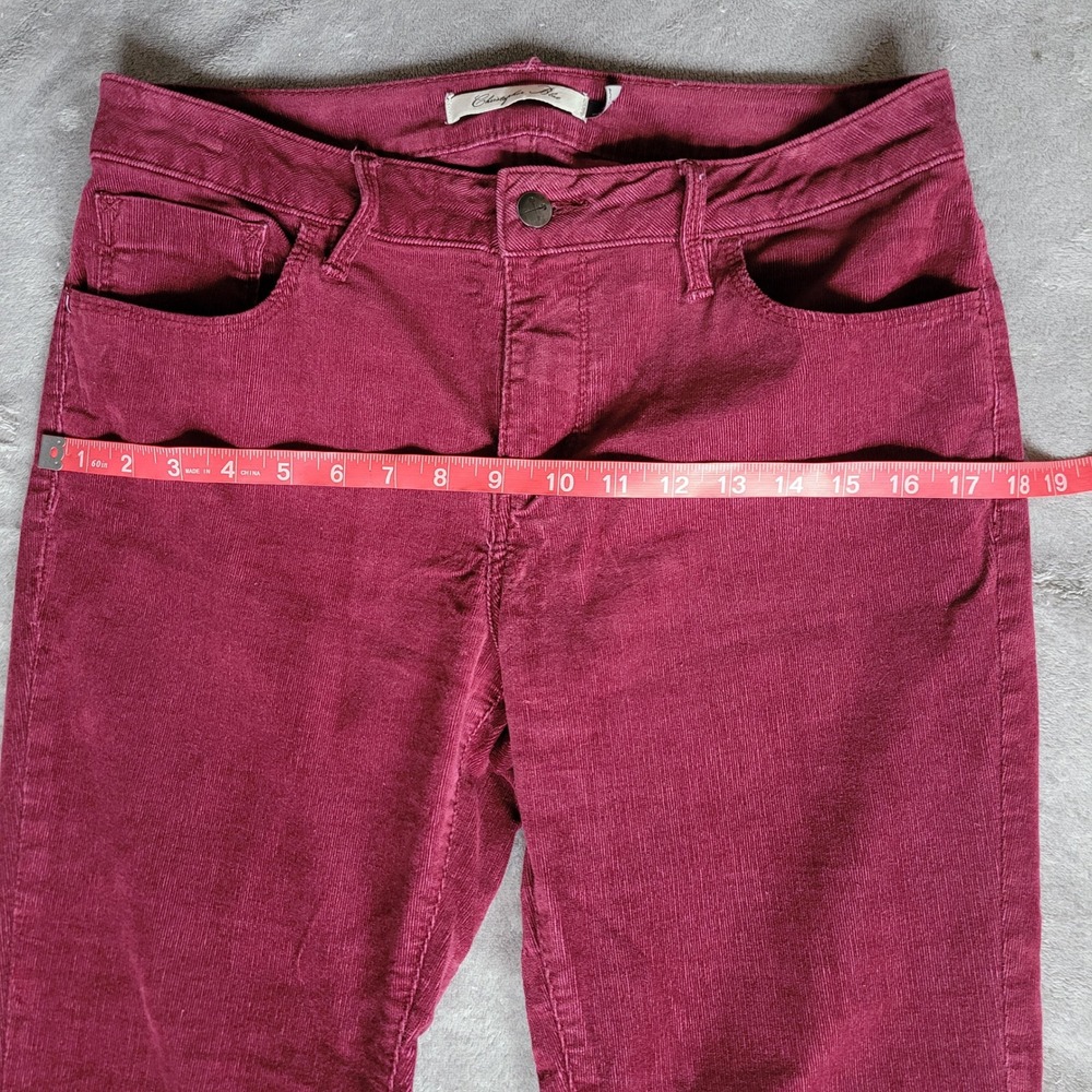 Christopher Blue 8 wine red corduroy pants slim leg mid rise twee preppy office - Picture 12 of 16